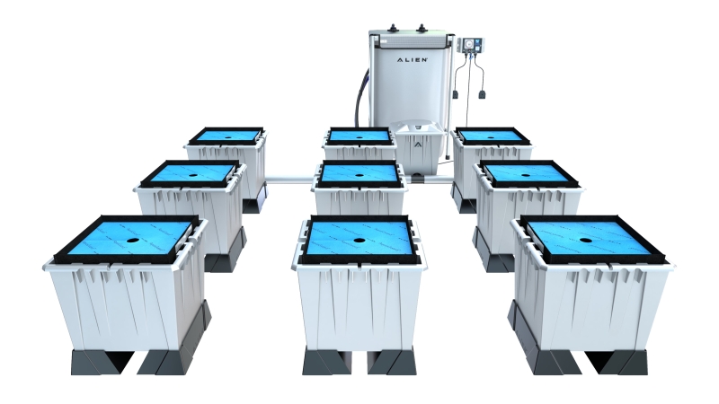 ALIEN Flood and Drain System 9 pot front